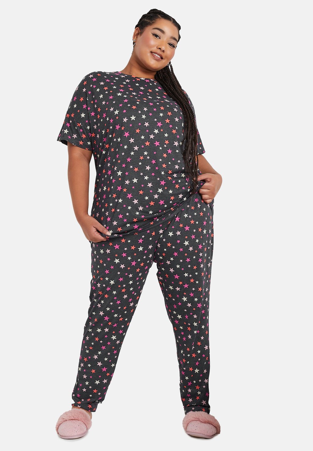 

Пижама STAR PRINT SET Yours Clothing, темно-серый