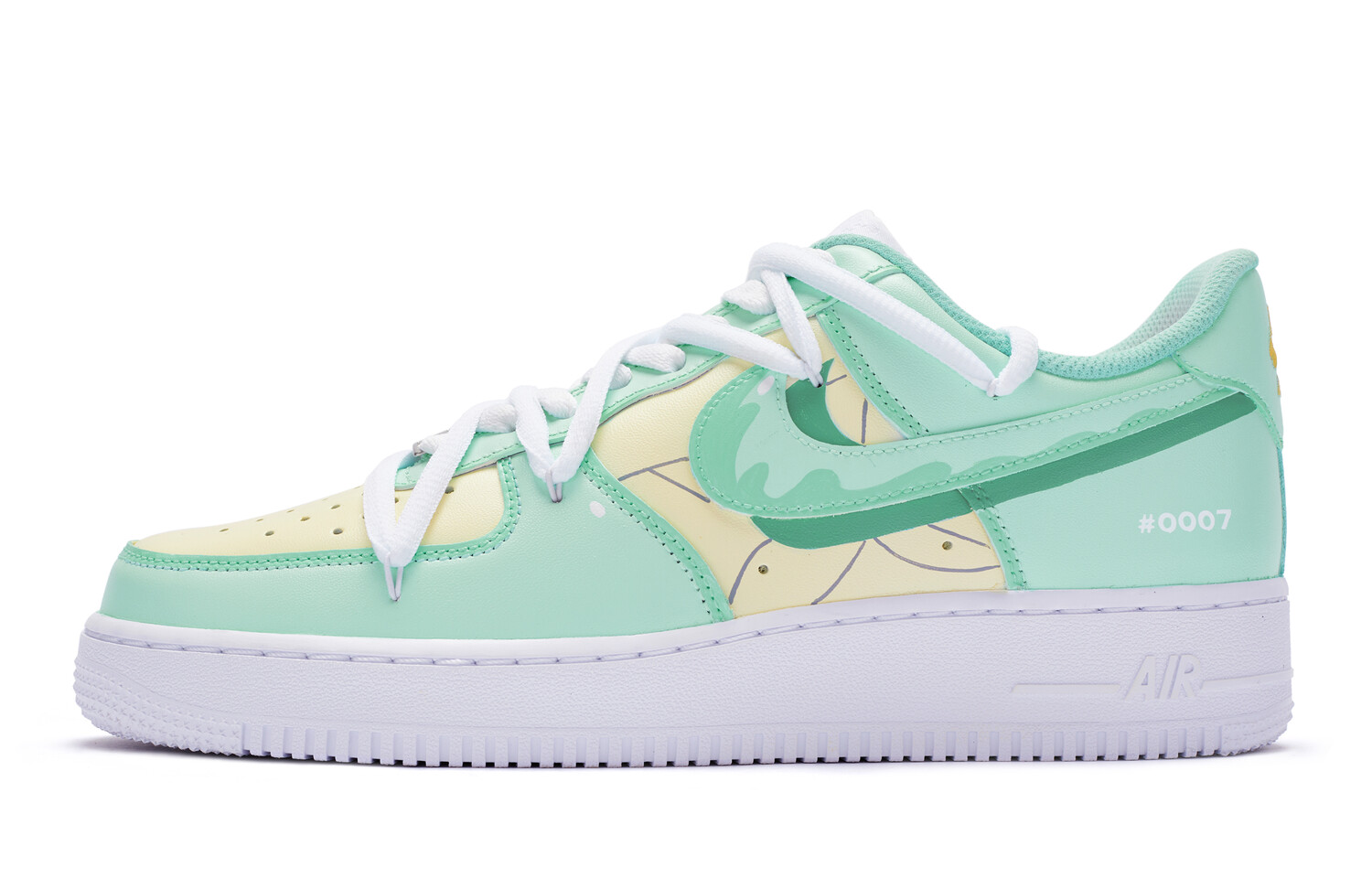 

Кроссовки Nike Air Force 1 Skateboard Shoes Women's Low-Top Yellow Green/White