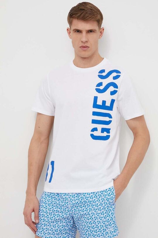 

Хлопковая футболка Guess, белый