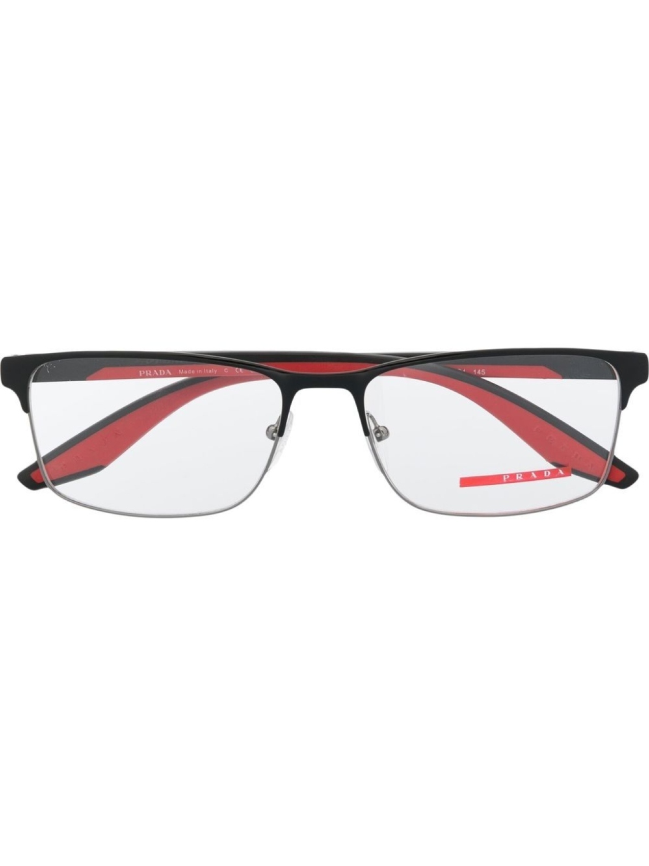 

Очки в квадратной оправе с логотипом Prada Eyewear, черный