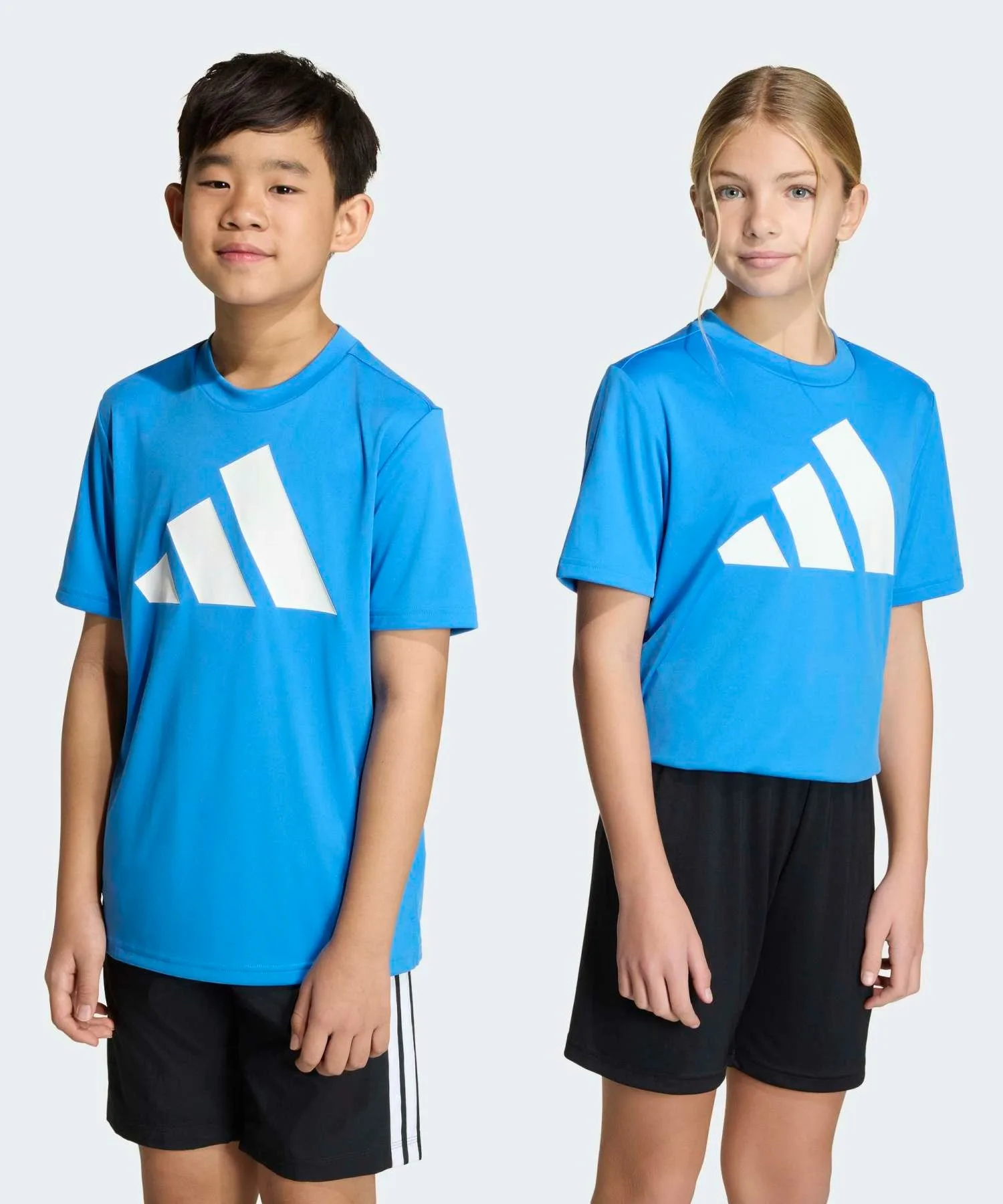 Детская футболка с сеткой на спине и технологией Climacool adidas Train Essentials Big Logo синяя