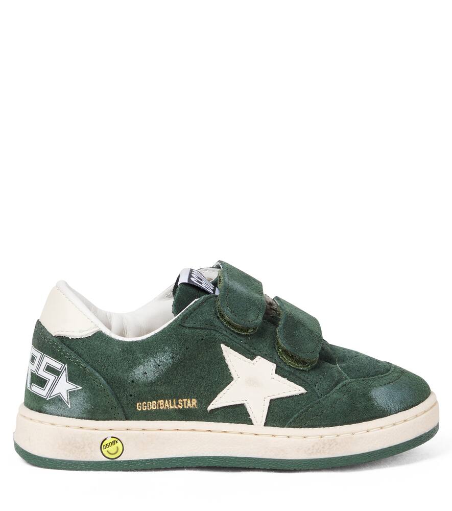 Бал Стар замшевые кроссовки Golden Goose Kids, Dark Green/Cream — фото 3