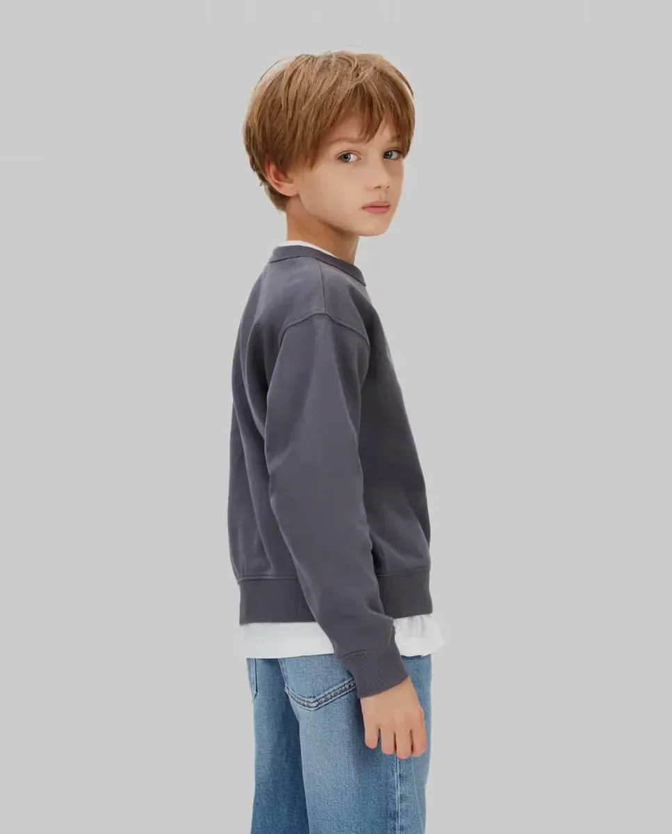 Толстовка для мальчика в стиле varsity Calvin Klein, серый — фото 3