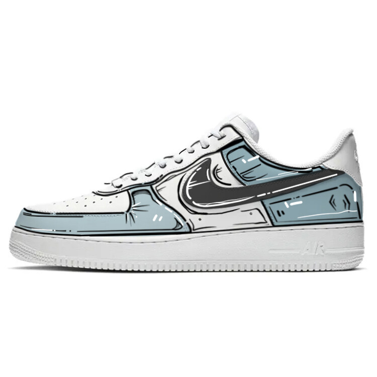 

Кроссовки Nike Air Force 1 Skateboard Shoes Men Low-Top White Blue, Белый, Кроссовки Nike Air Force 1 Skateboard Shoes Men Low-Top White Blue