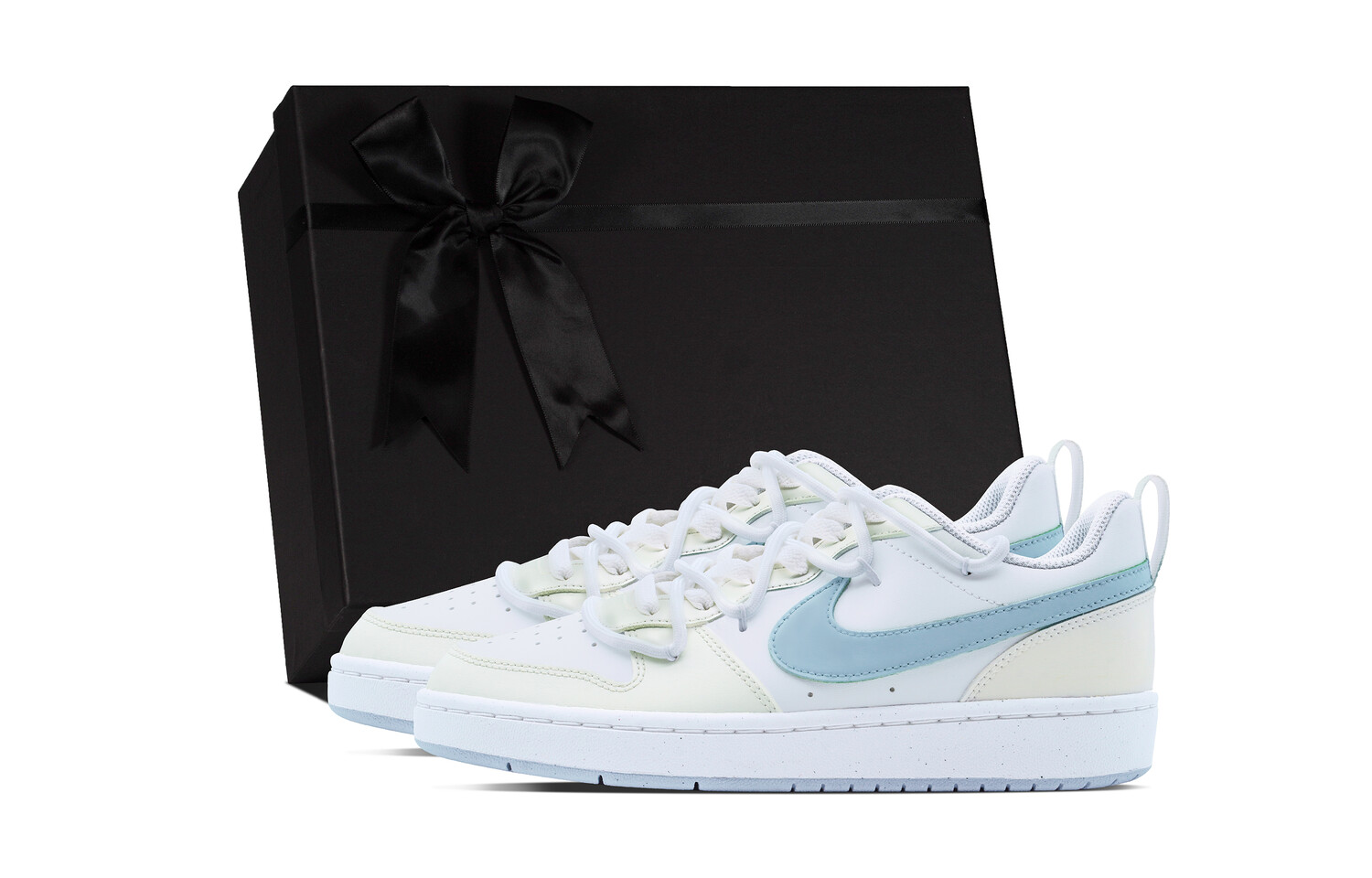 

Кроссовки Nike Court Borough Skateboarding Shoes Women's Low-top White/Blue/Yellow, белый/желтый