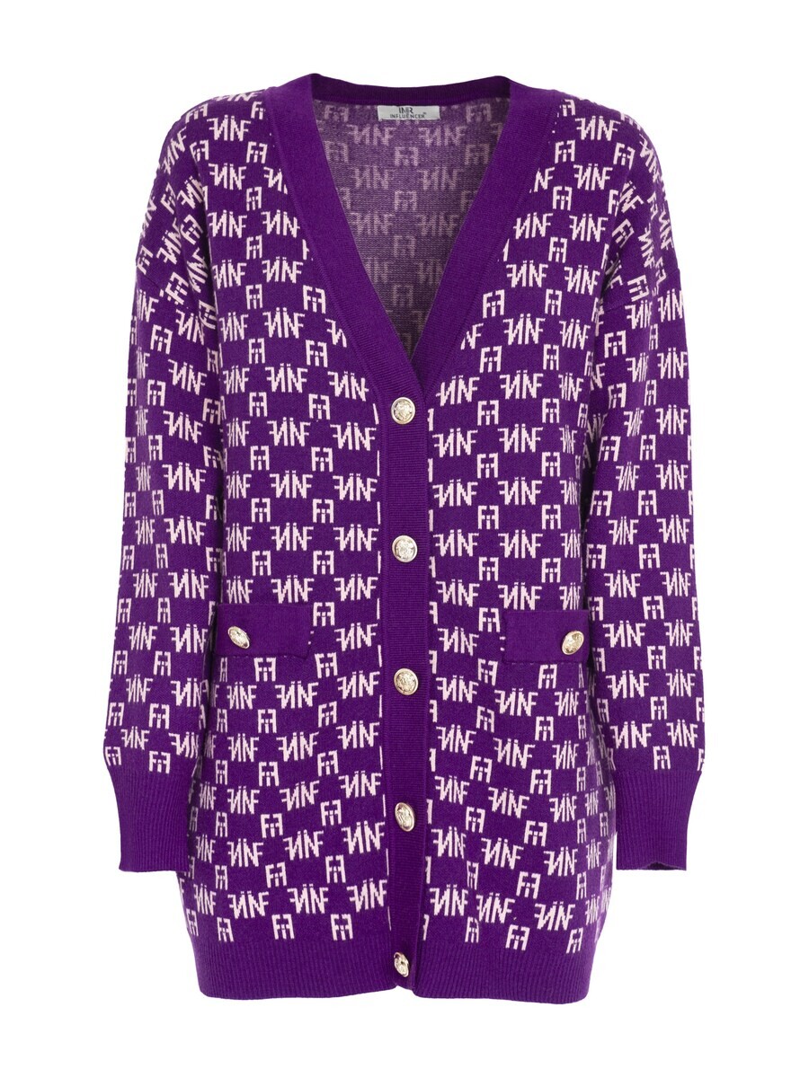 

Кардиган Influencer Knit Cardigan, темно-фиолетовый