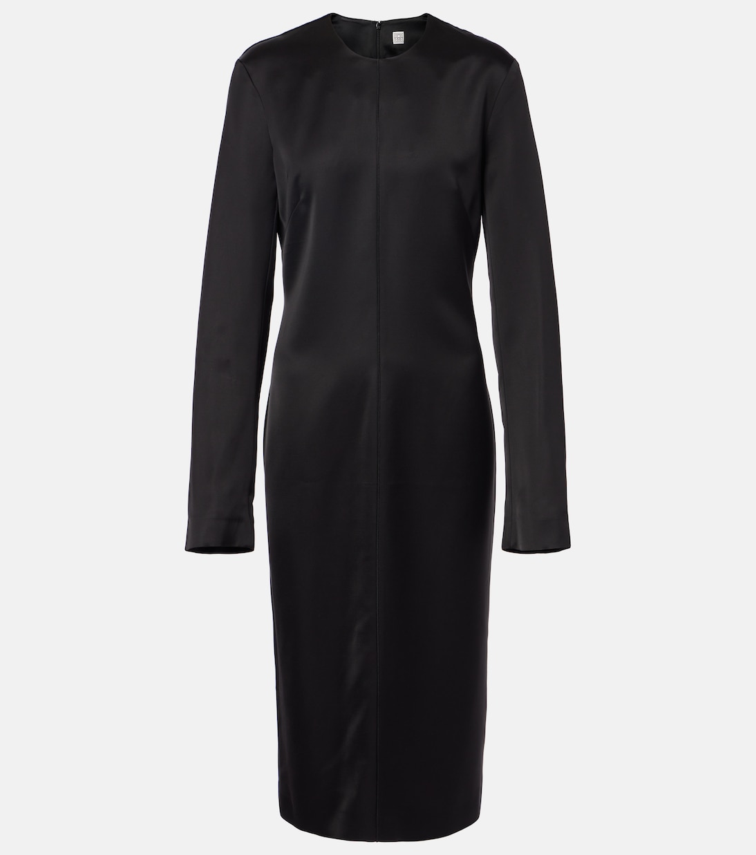 

Атласное платье миди Toteme, черный