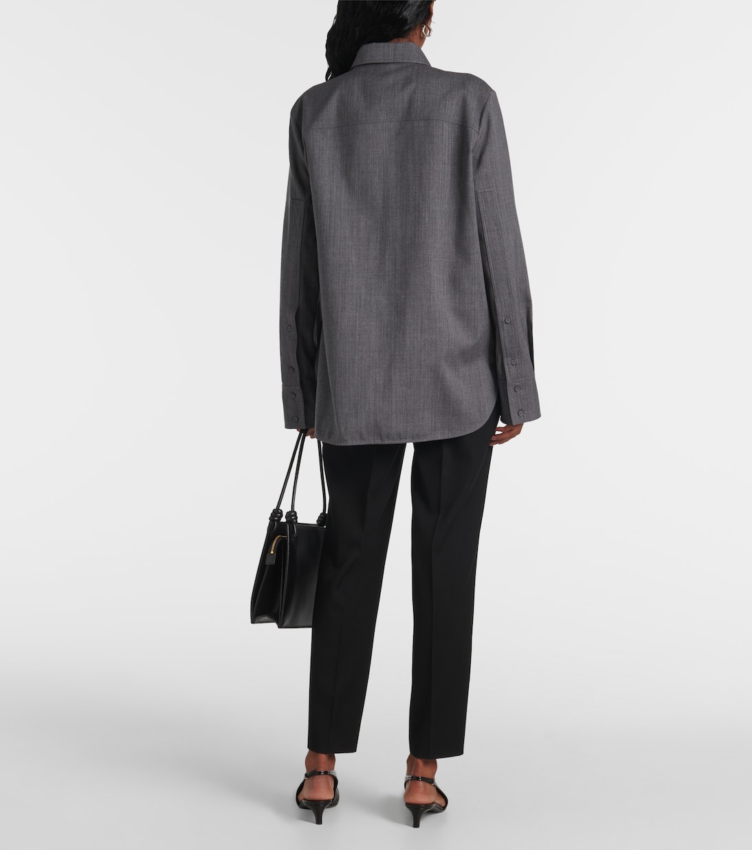 Шерстяная рубашка с поясом Jil Sander, Volcanic Glass — фото 3