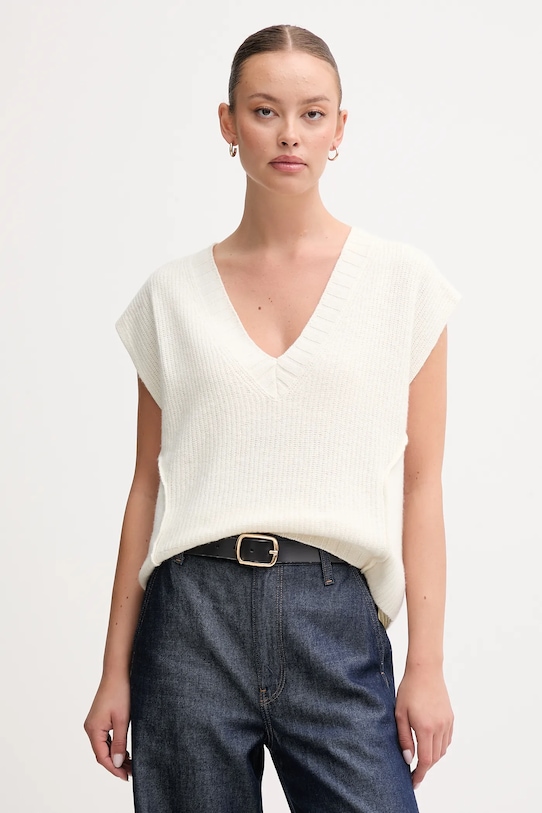 

Жилет из смесовой шерсти United Colors Of Benetton, бежевый