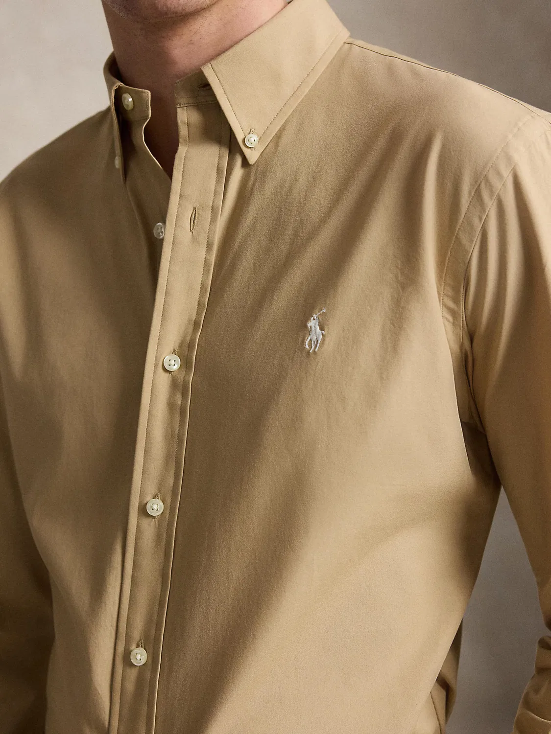 Рубашка приталенного кроя на пуговицах Polo Ralph Lauren, Khaki — фото 2