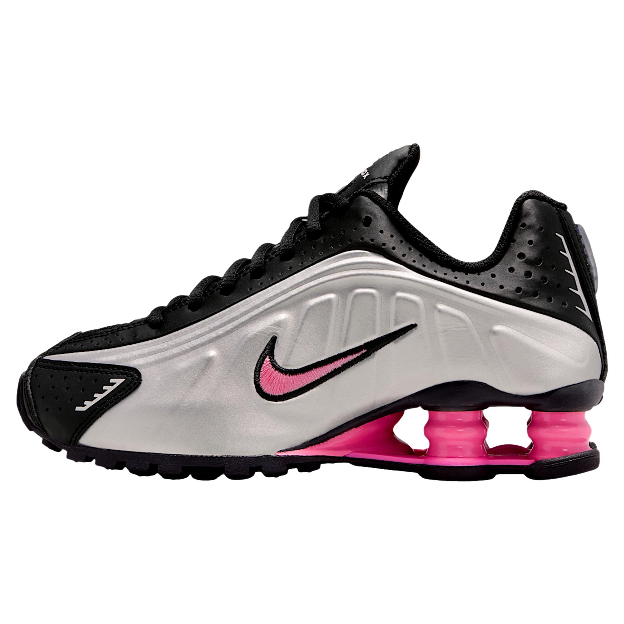 

Кроссовки Nike Shox R4 черный / Metallic Silver CW2626-006 Grade-School Nike, черный