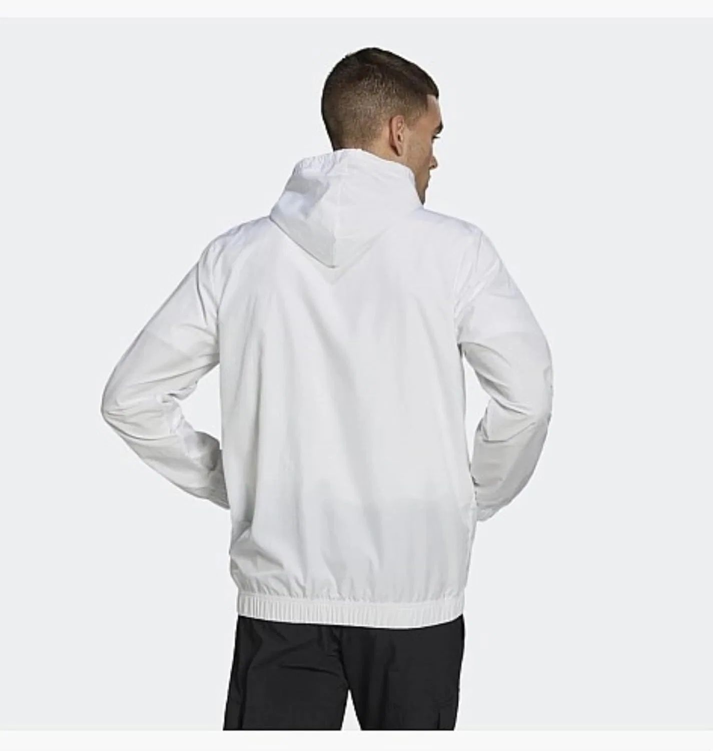 Мужская тканая ветровка Adidas Essentials BrandLove, белая — фото 4