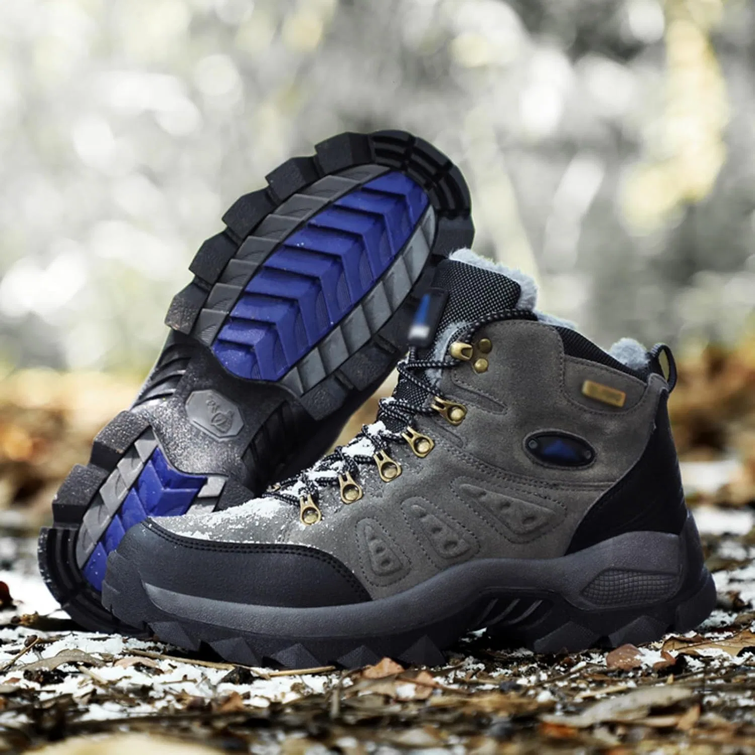 Ботинки Herrenstiefel für den Winter, warme Schneestiefel, Baumwollschuhe für Bergsteigen, Wandern, Trekkingstiefel HGTREDPK, Blau — фото 3