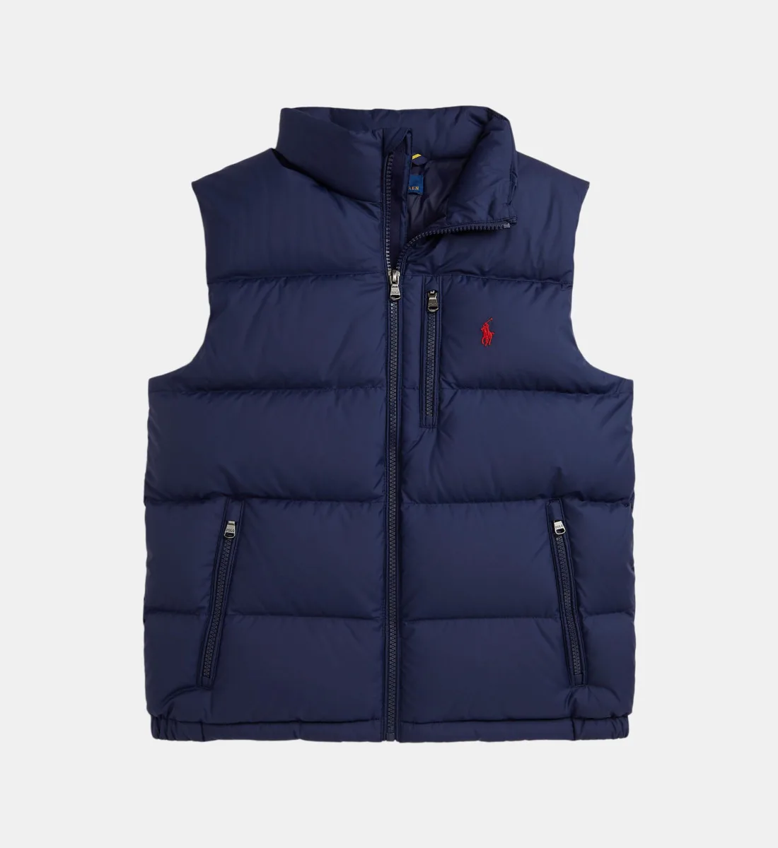 Прямой пуховый жилет с простежкой POLO RALPH LAUREN, синий