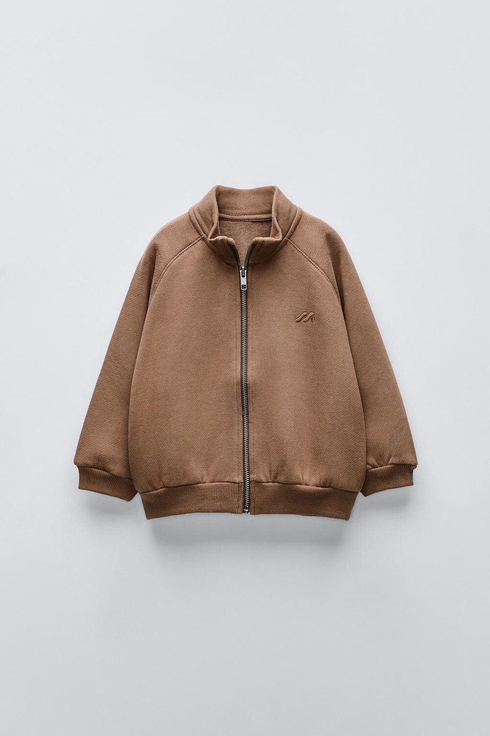 

Толстовка с вышивкой и молнией ZARA, цвет chocolate
