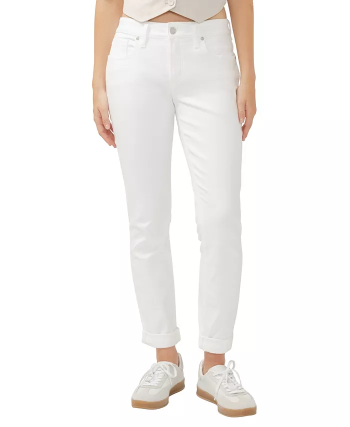 

Женские джинсы Boyfriend Mid Rise Slim Leg Luxe Stretch Silver Jeans Co., белый