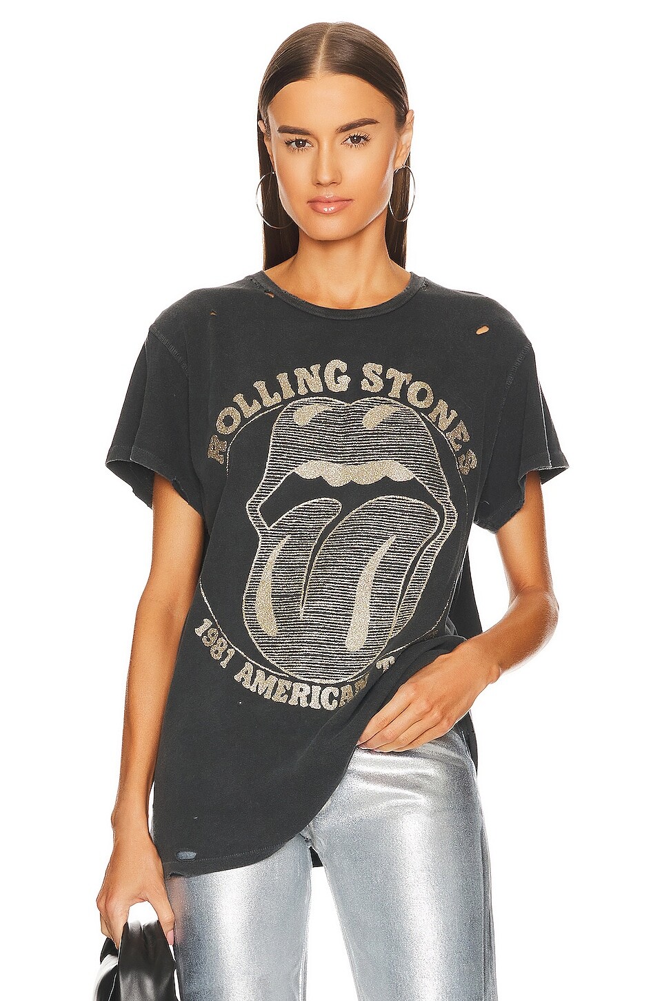 

Футболка Madeworn the Rolling Stones Destroyed, цвет Coal With Glitter