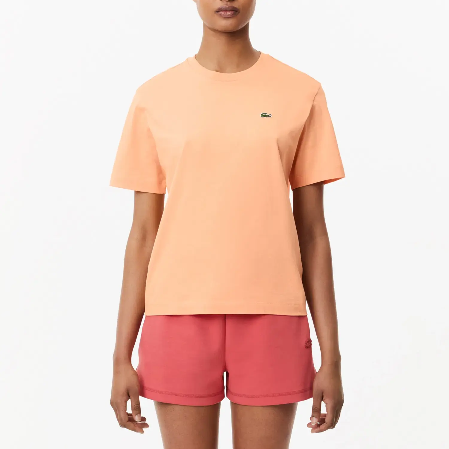 Футболка LACOSTE с аппликацией логотипа, светло-оранжевый — фото 3