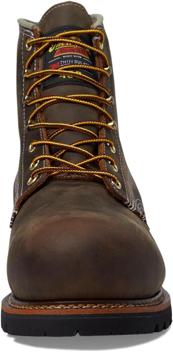 

Рабочие ботинки для мужчин Thorogood American Heritage 6" из кожи, водонепроницаемые, утепленные, с композитным рифленым супинатором, носком Nano Safety, маслостойкой и противоскользящей подошвой, размер 7, широкий Name ‎Thorogood