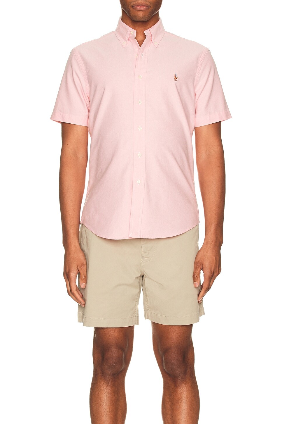 Оксфордская рубашка с коротким рукавом Polo Ralph Lauren, розовый — фото 4