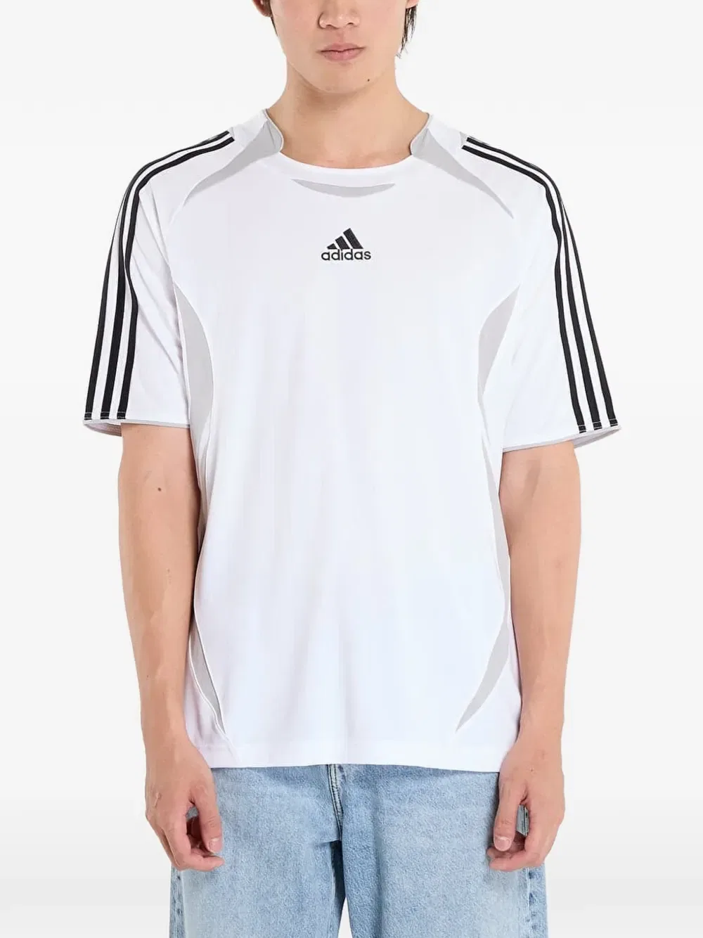 Футболка с тремя полосками Adidas, белый