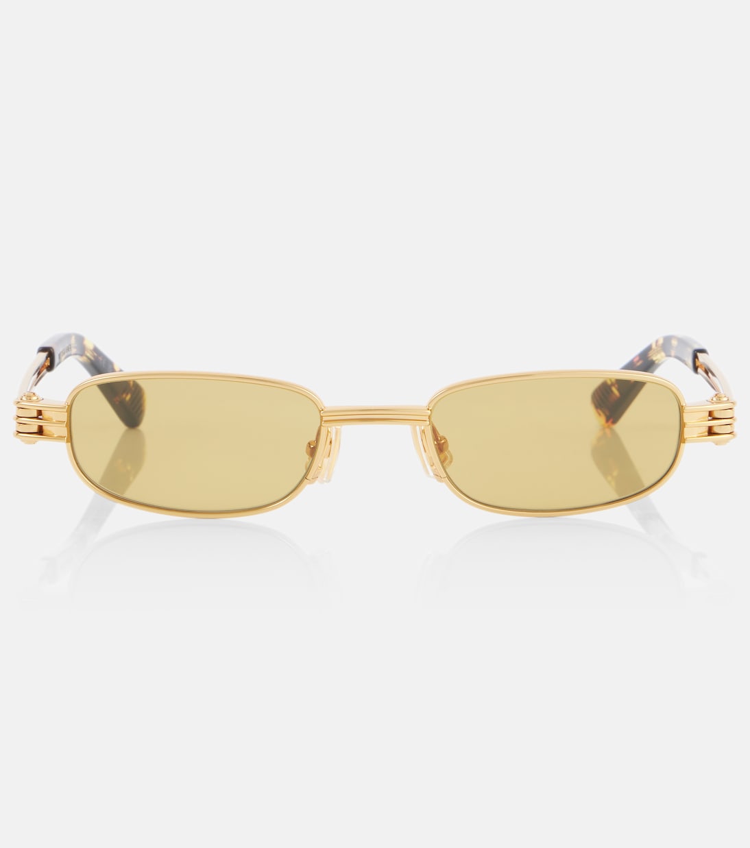 

Прямоугольные солнцезащитные очки Bottega Veneta, Gold-Gold-Yellow