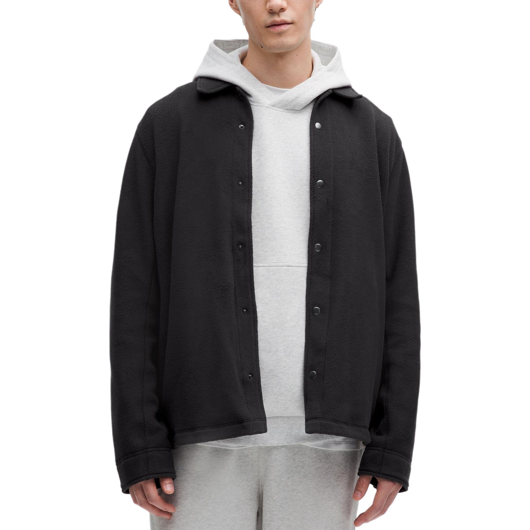 

Флисовая рубашка классического кроя мужская Lululemon, черный