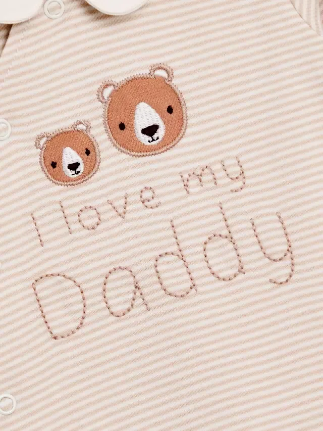 Спальный комбинезон Baby Daddy Bear, коричневый JoJo Maman Bébé — фото 4