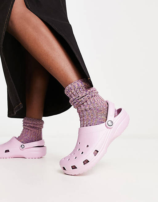 Классические сабо Crocs розового цвета "балерина" — фото 4