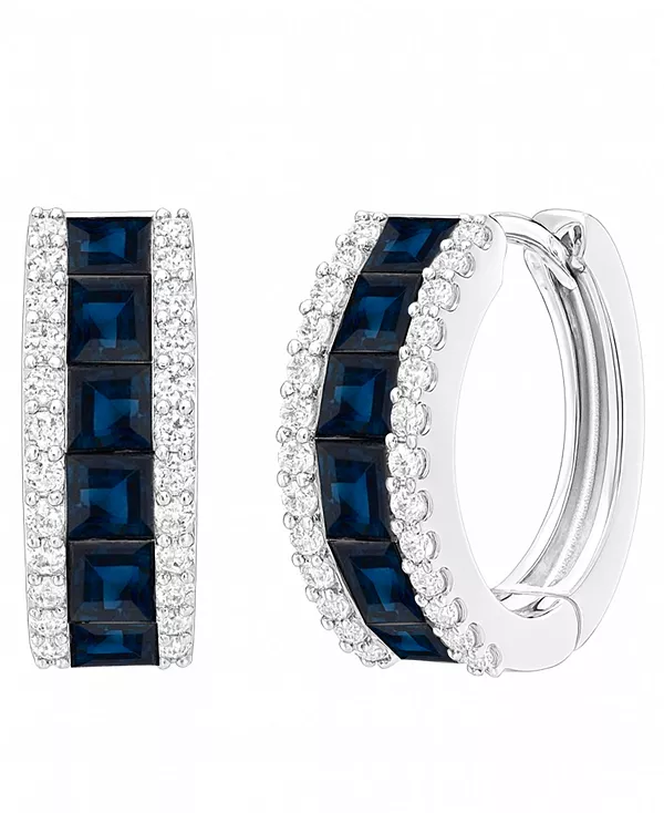 

Серьги с изумрудами (1-1/3 карата) и бриллиантами (1/4 карата) из 14-каратного белого золота Macy'S, sapphire