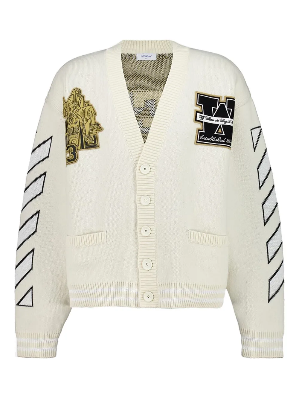 

Кардиган с вышивкой льва Off-White, нейтральный