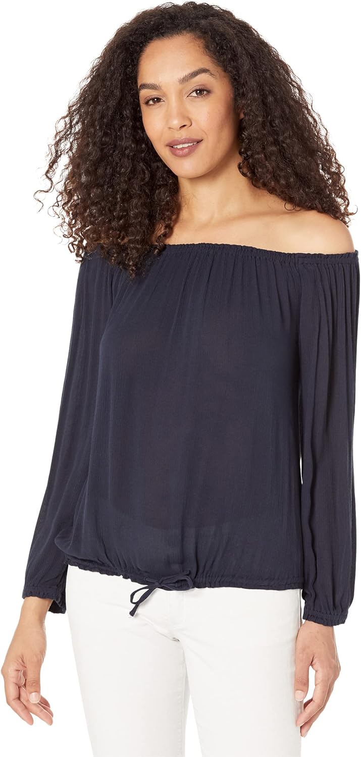 

Женская полосатая блузка с открытыми плечами от Tommy Hilfiger, Sky Captain