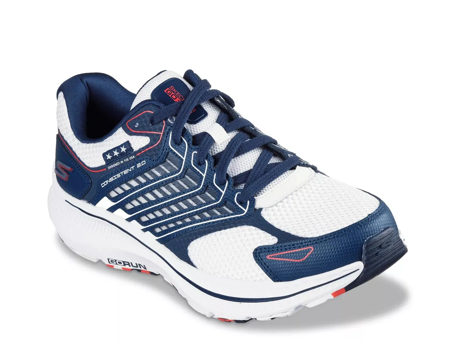 

Кроссовки Skechers GO Run Consistent 2.0 Americana — мужские, белые/синие