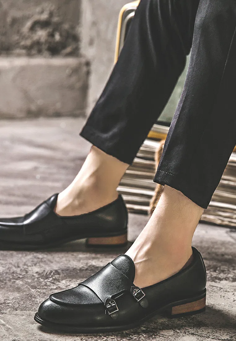 Туфли-лоферы, двойная пряжка, искусственная кожа, MC22023 Twenty Eight Shoes, черный — фото 4
