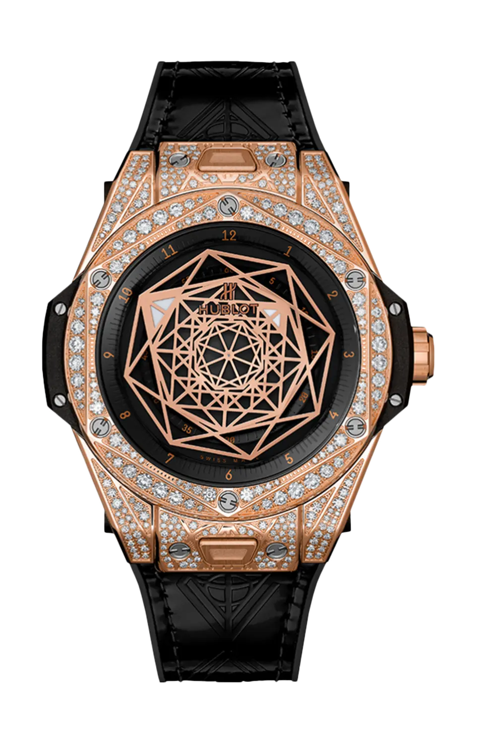 

Часы big bang sang bleu king gold pavé Hublot