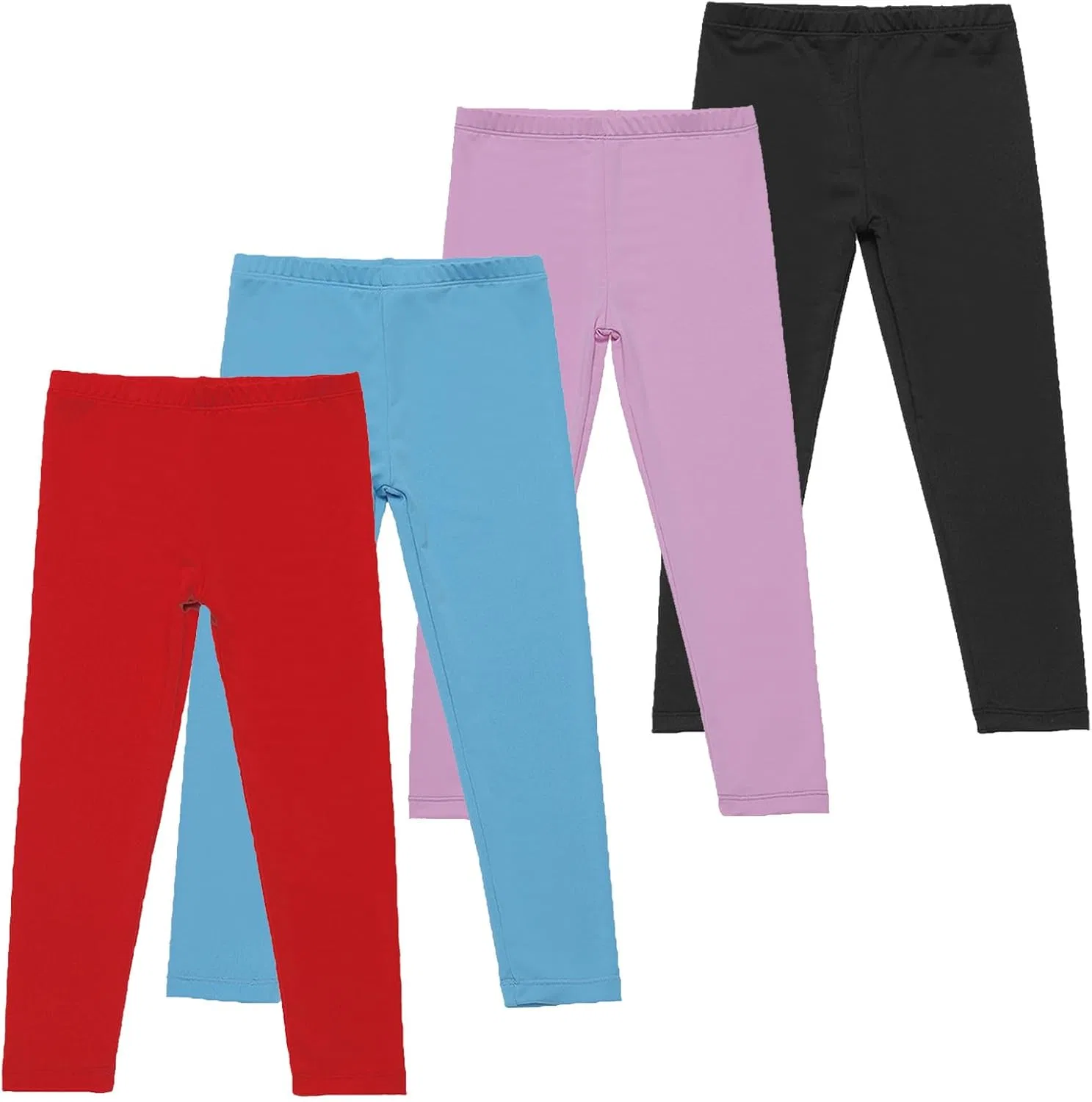 Детские леггинсы, 4 шт, набор, хлопок, Red — фото 3
