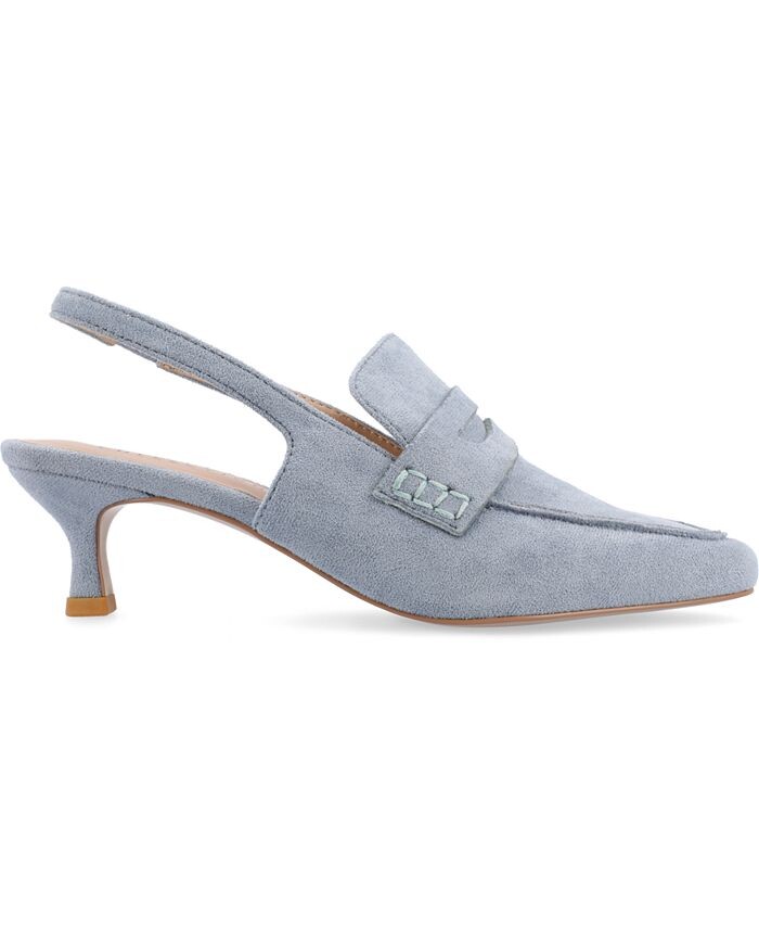 Женские туфли-лодочки Amory Tru Comfort из пеноматериала на маленьком каблуке с ремешком на спине Journee Collection, синий — фото 2