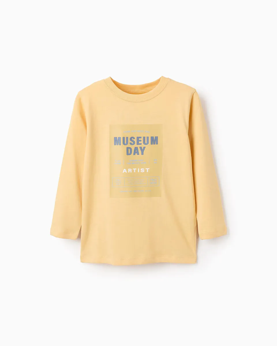 

Футболка для мальчика из 100% хлопка с длинными рукавами Zippy, желтый