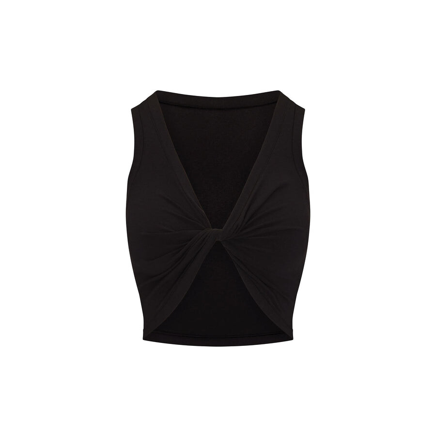 

Укороченный топ SKIMS Cotton Twist, цвет Soot