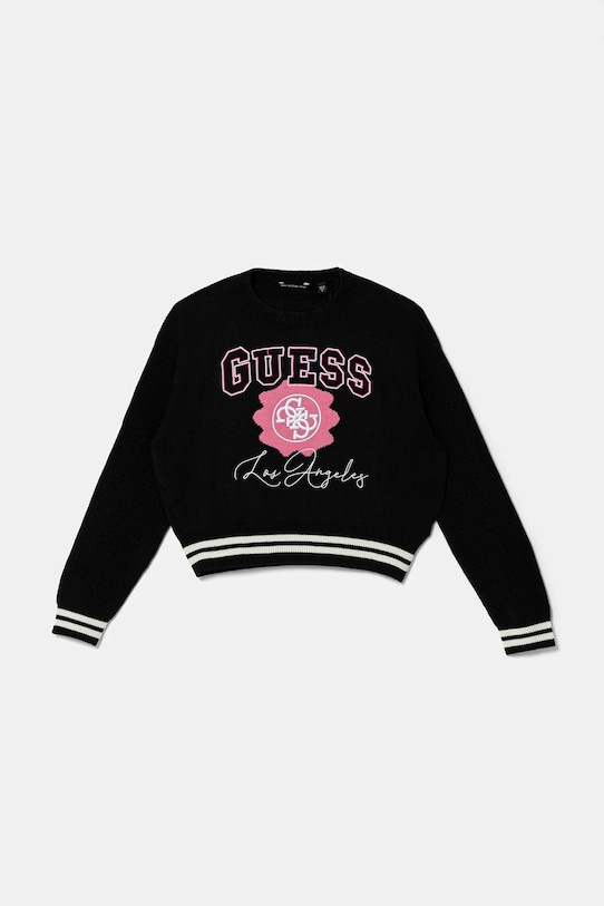 

Детский свитер с добавлением шерсти Guess, черный