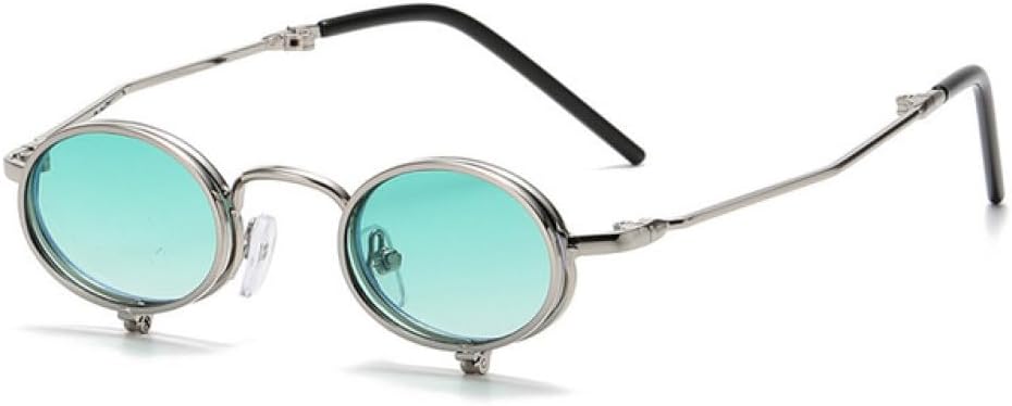 

Мужские солнцезащитные очки-слипы в стиле стимпанк, маленькая металлическая оправа; женские солнцезащитные очки в стиле панк, круглые очки; ретро-очки; очки с защитой от УФ-излучения UV400 LANGSER, C5silver-green