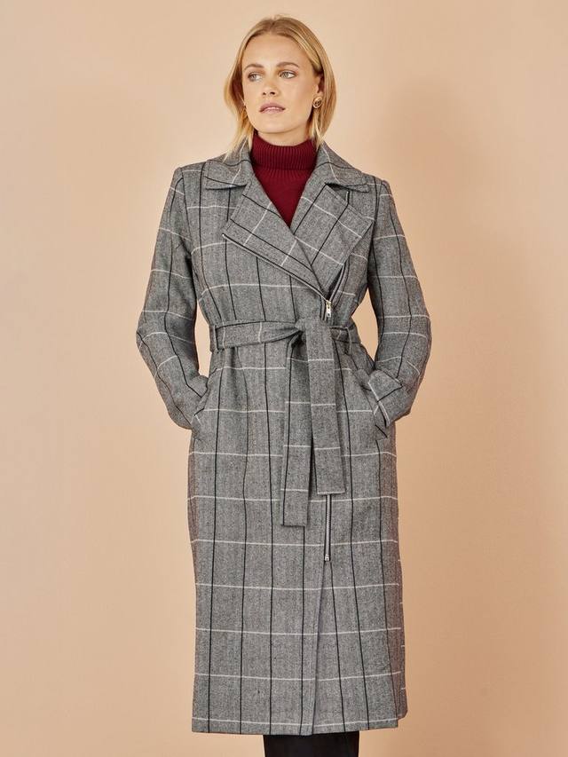 

Оверсайз длинное байкерское пальто Yumi, Grey