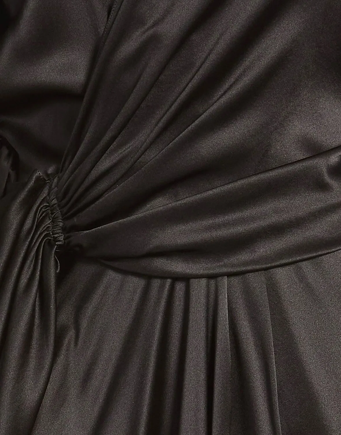 Платье-миди из атласа BALENCIAGA черное — фото 4