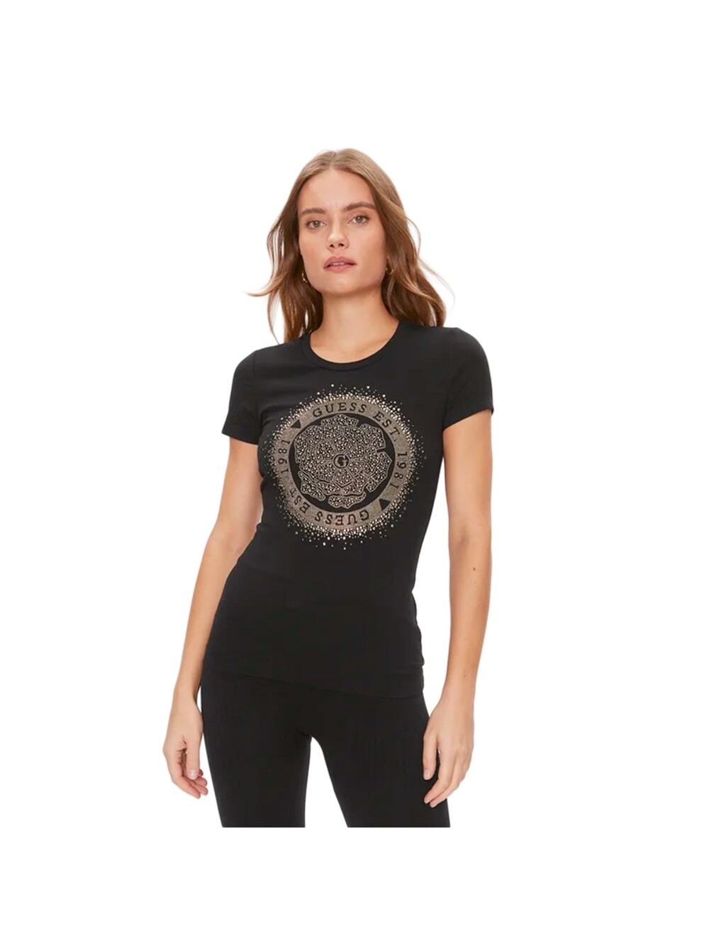 

Футболка со стразами Guess, черный