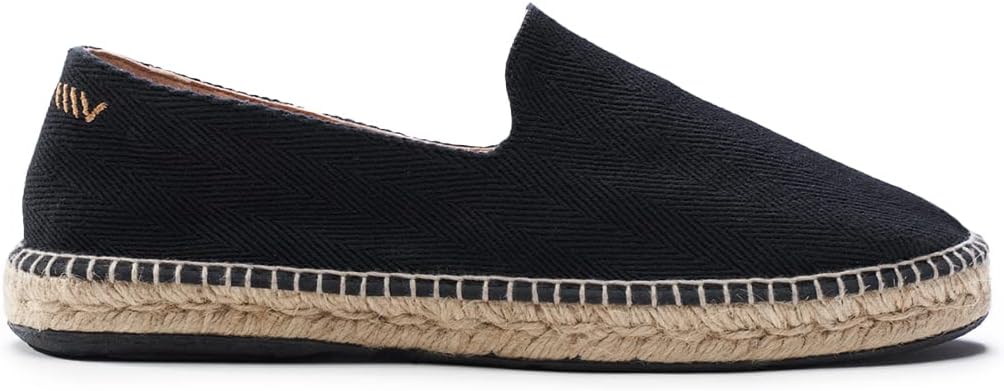 

Мужские сандалии-эспадрильи VISCATA Portbou из холщовой ткани ручной работы с дышащим хлопковым верхом и стелькой из 100 натурального джута для любых повседневных случаев, черный