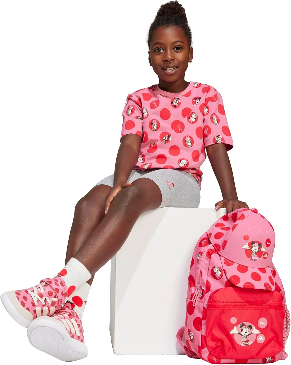 Детский комплект футболка и шорты adidas, Disney, Pink Fusion/Multicolor — фото 2