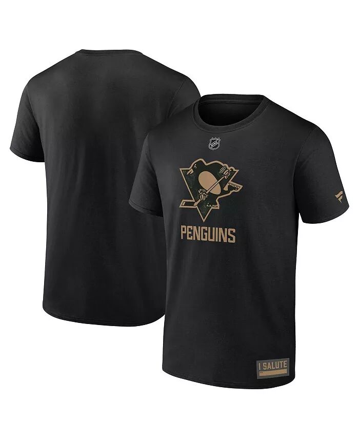 

Мужская черная футболка Pittsburgh Penguins 2024 Military Appreciation Fanatics