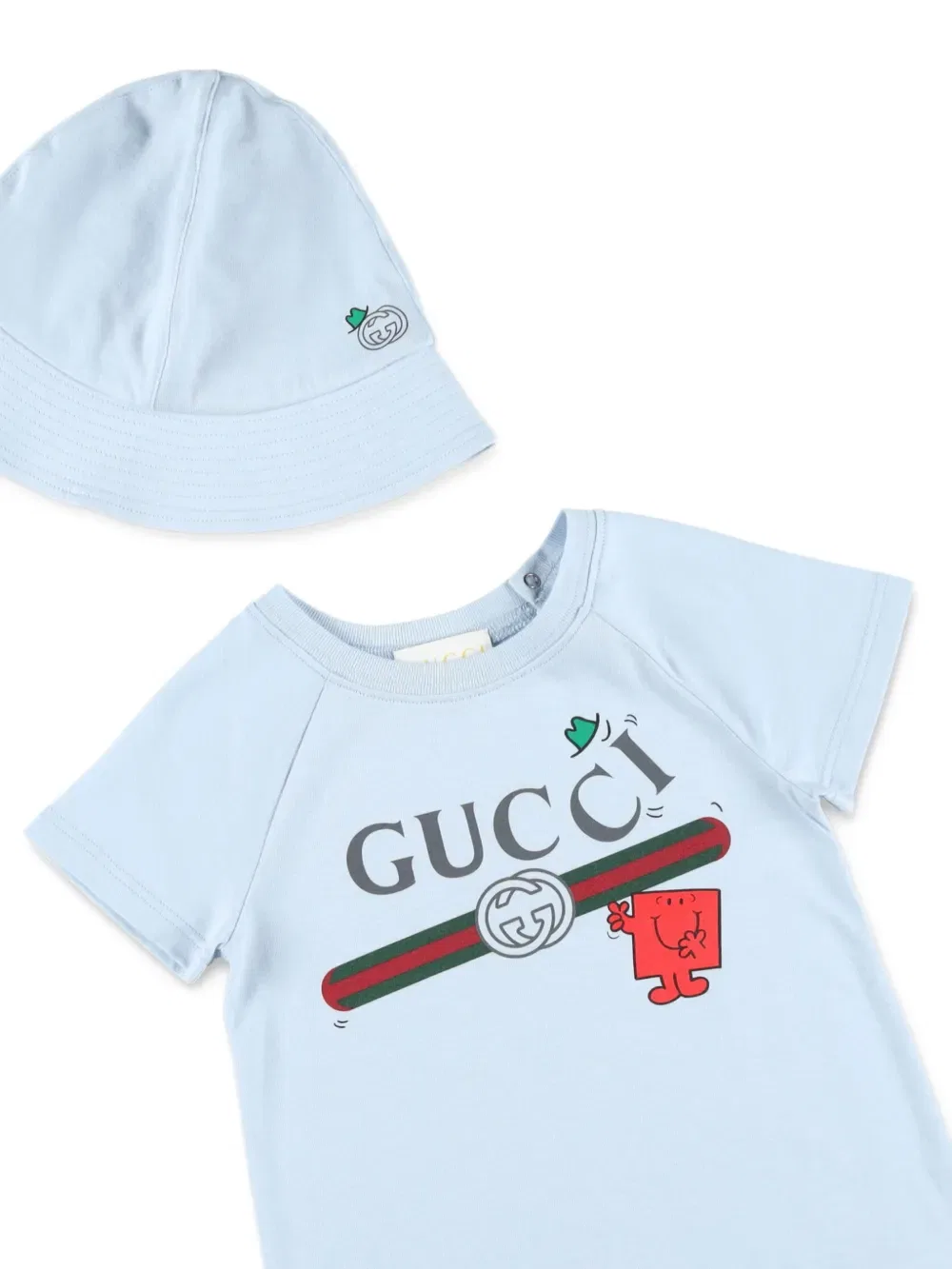 Комплект для новорожденного с логотипом Gucci Kids, синий — фото 3