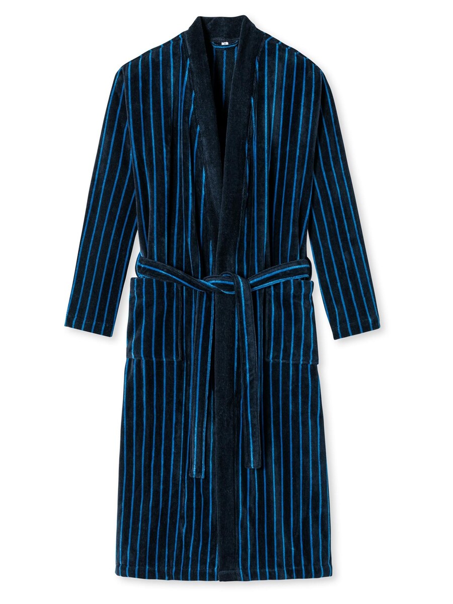 

Длинный халат SCHIESSER Soft Velour - Organic Cotton, темно-синий