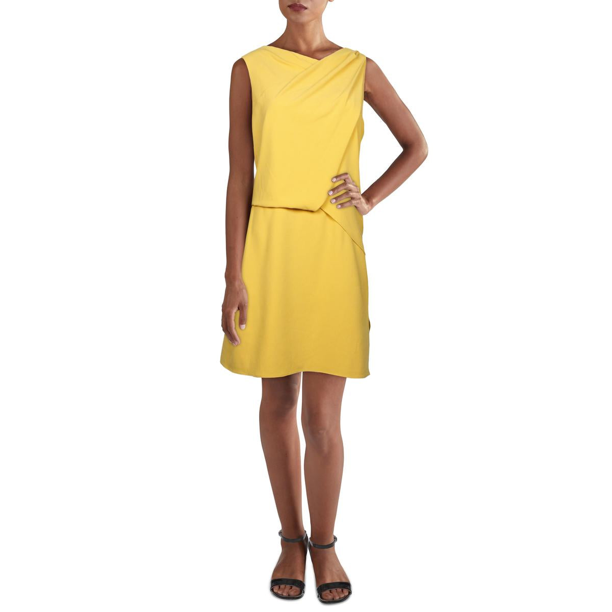 

Женское асимметричное мини-платье с драпировкой Halston, цвет marigold